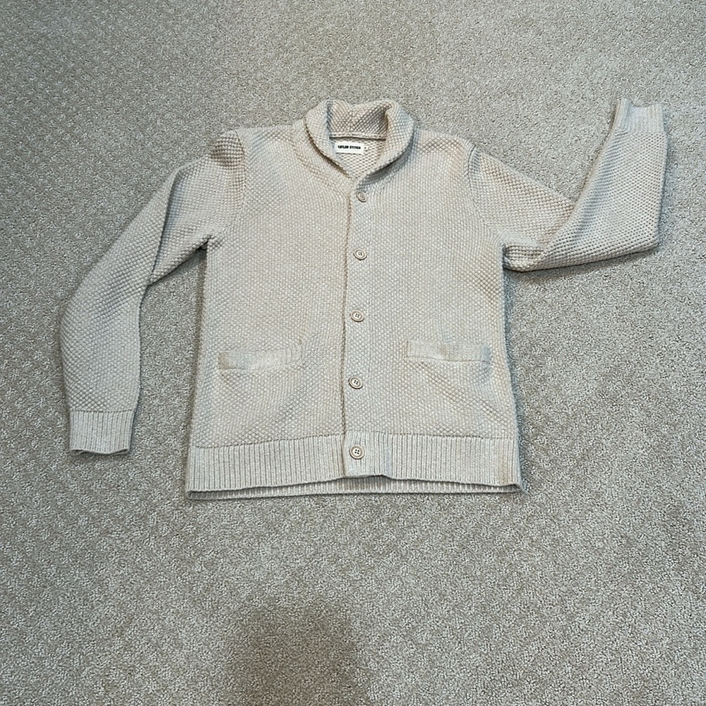 Taylor Stitch Cream Cardigan Sweater - Picture 8 of 13